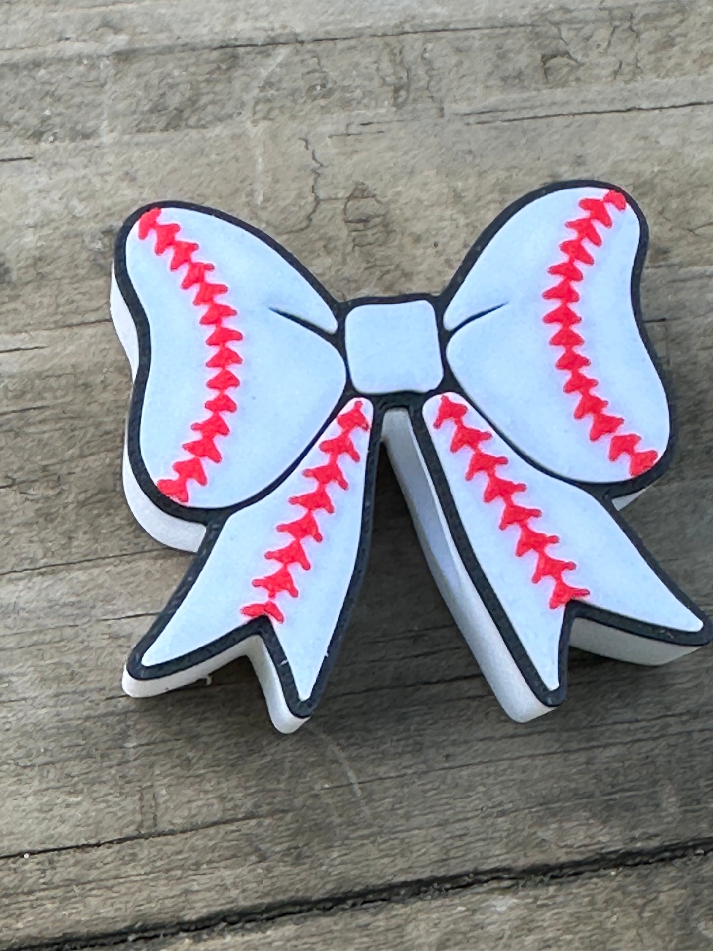 Baseball Bow straw topper