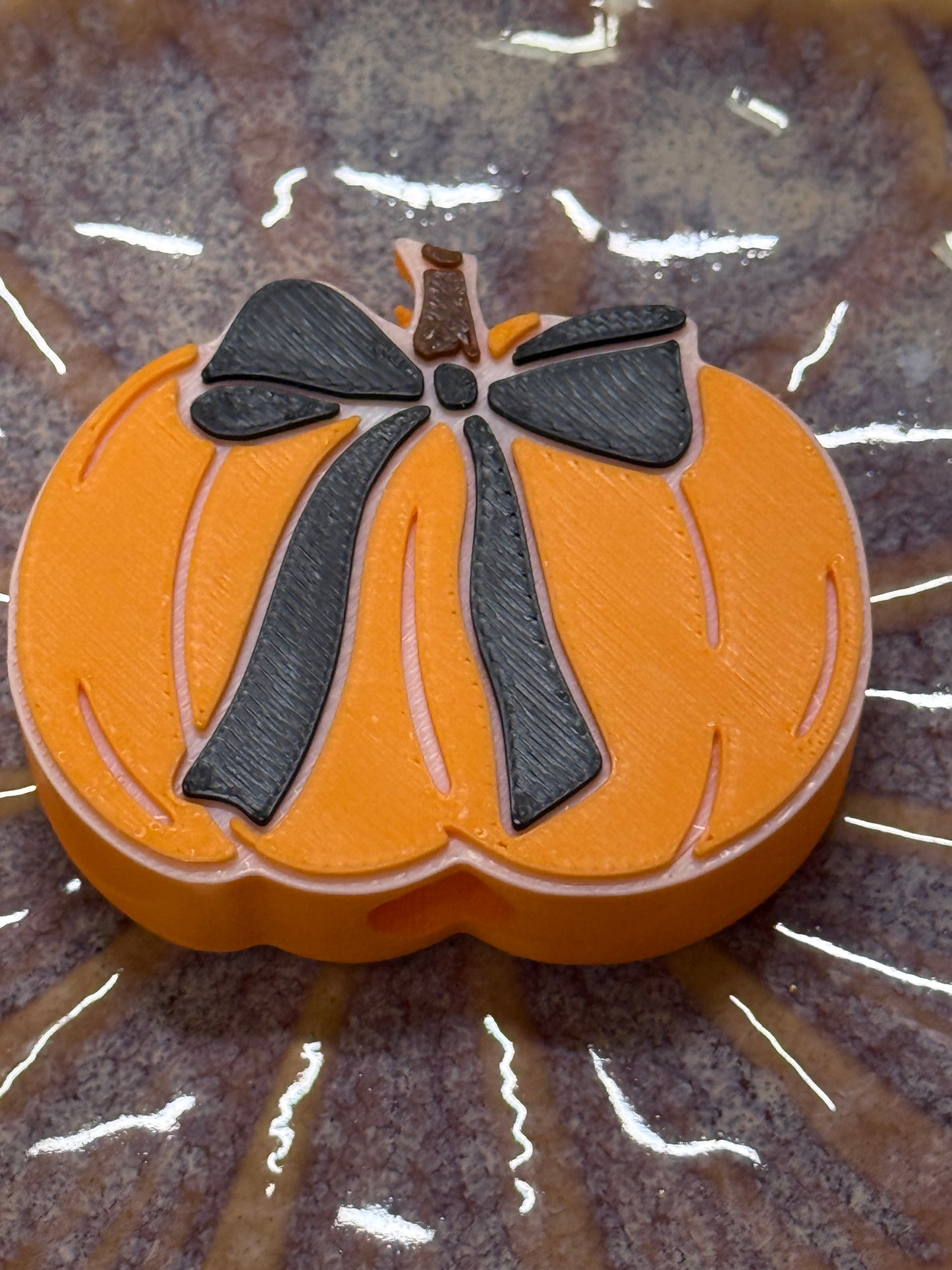 Orange pumpkin bow