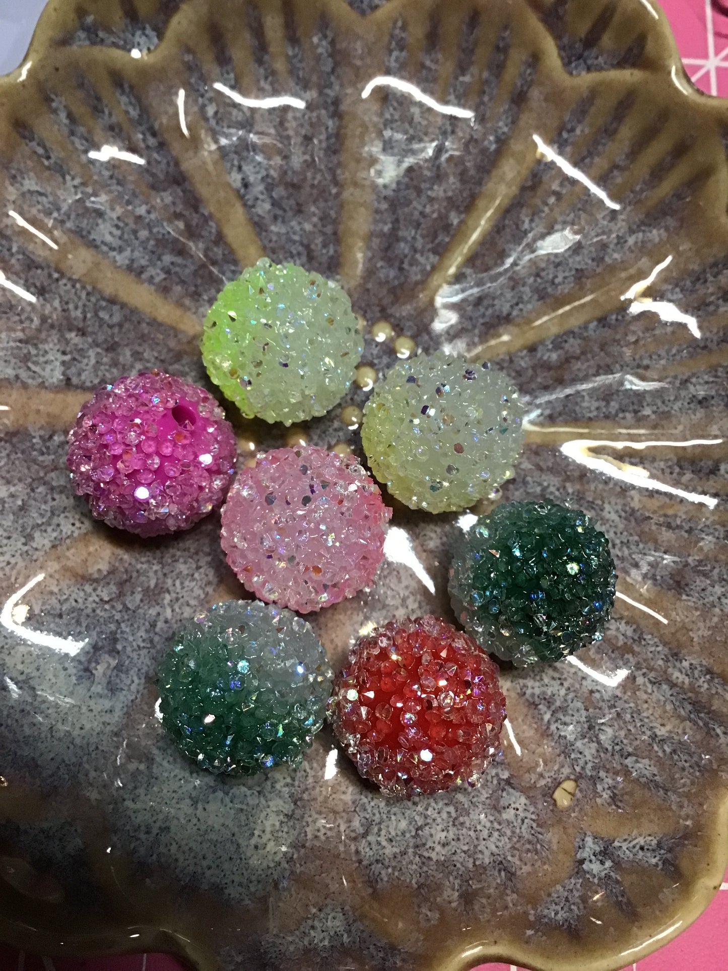 12mm sugar acrylic beads 7pieces