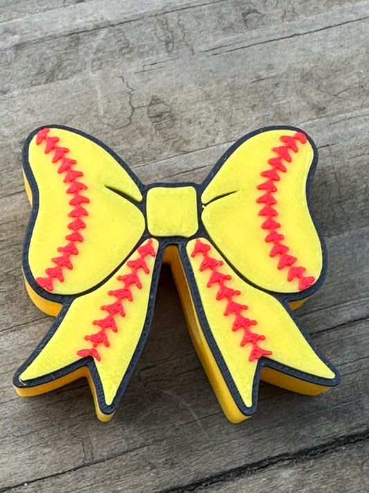 Softball bow straw toppers