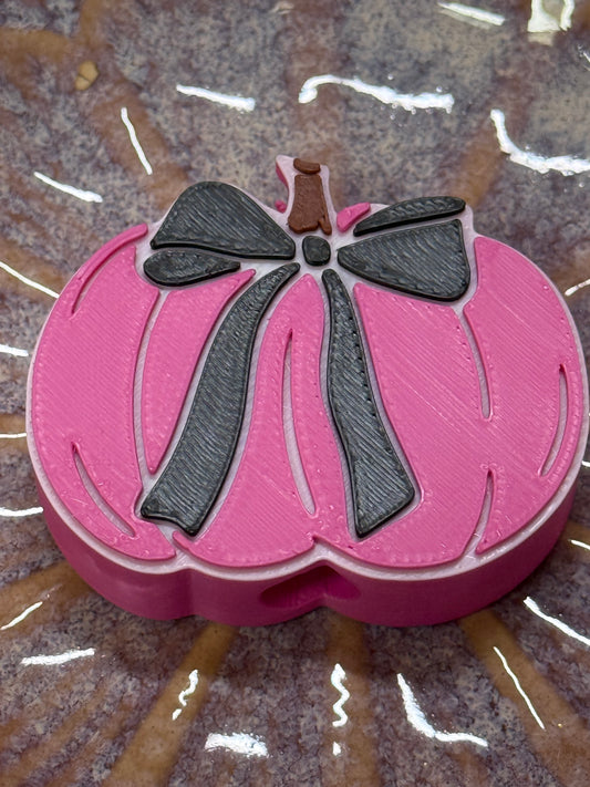 Pink pumpkin straw topper