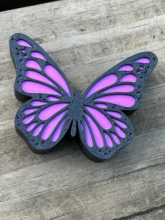 Purple butterfly straw toppers