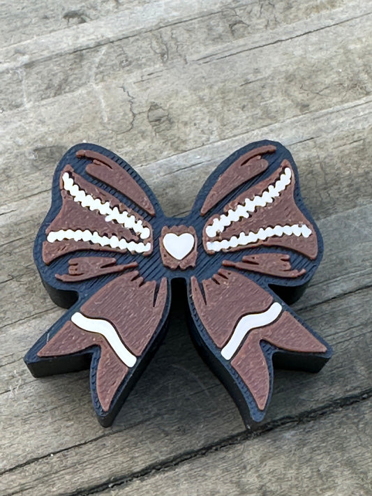 Football bow straw toppers
