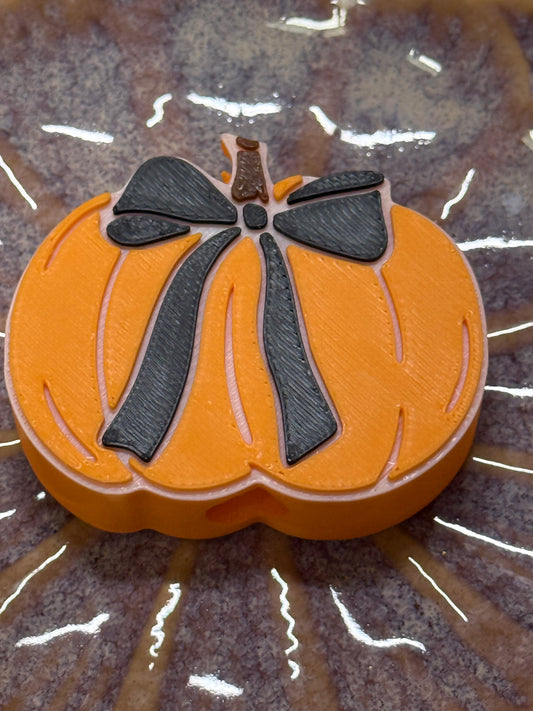 Orange pumpkin bow