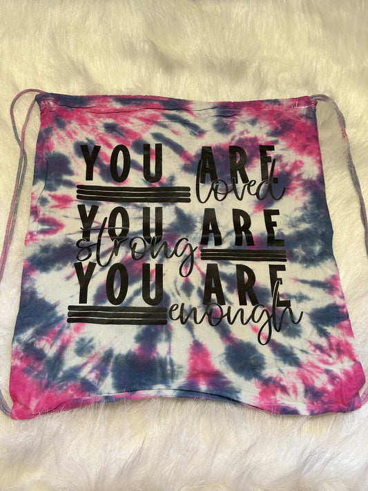 You Are drawstring tote
