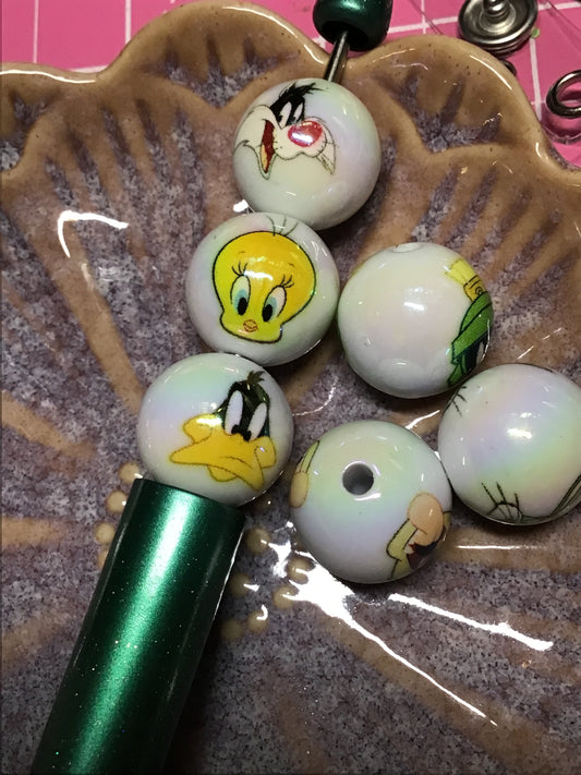 16 mm looney printed acrylic 6 pieces