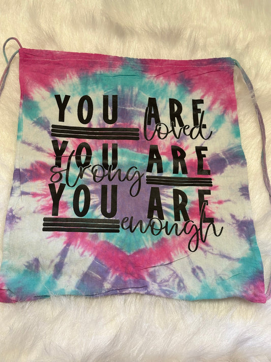 You Are drawstring tote